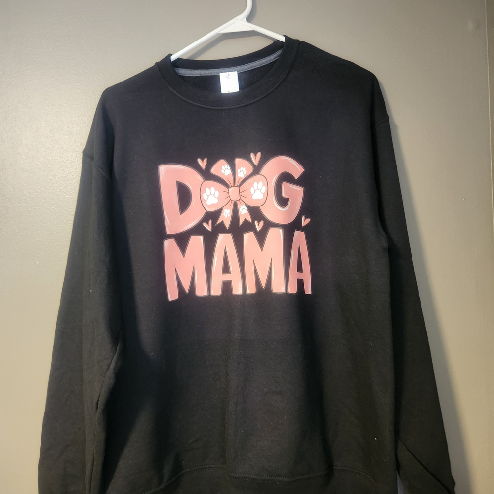 Black 'Dog Mama' Crew Neck Sweater